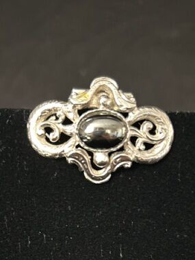 Silver-tone Filigree Scarf Brooch